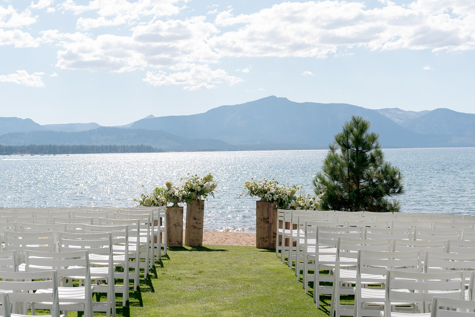 A Ceremony on the greens of Edgewood Tahoe